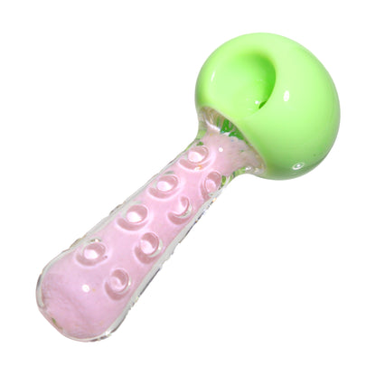 4 in - Slime Color Polka Dots Handle Spoon Pipe