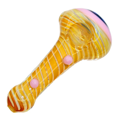 5 in Honeycomb Black Head Streaky Fancy Hand Pipe Spoon