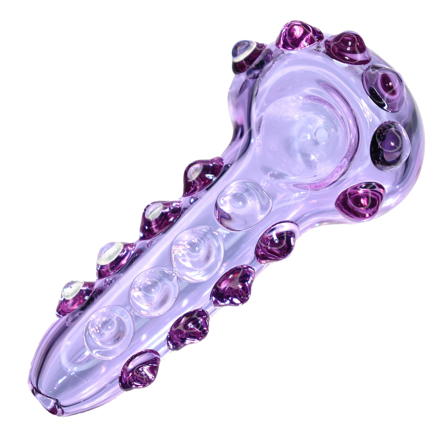 5 in - Fancy Doted Purple and Pink Hand Pipe Spoon