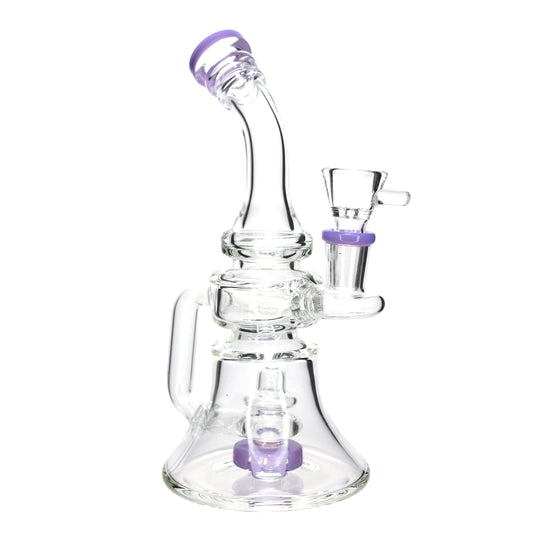 7 in - Clear Slime Perc Recycler Glass Bong