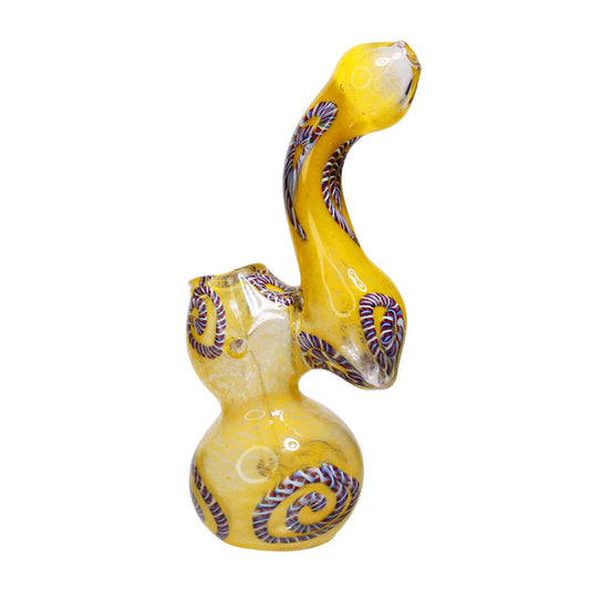 8 in - Blue Tails Multicolor Glass Bubbler