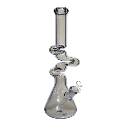 18 in - Fancy Metallic Shine Glass Beaker Bong