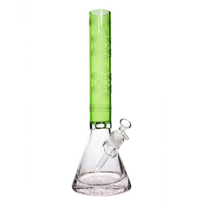 16 in - Beaker Glass Bong Color Frozen Patterns Showehead