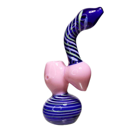 9 in - Slime Colors Twisted Glass Bubbler