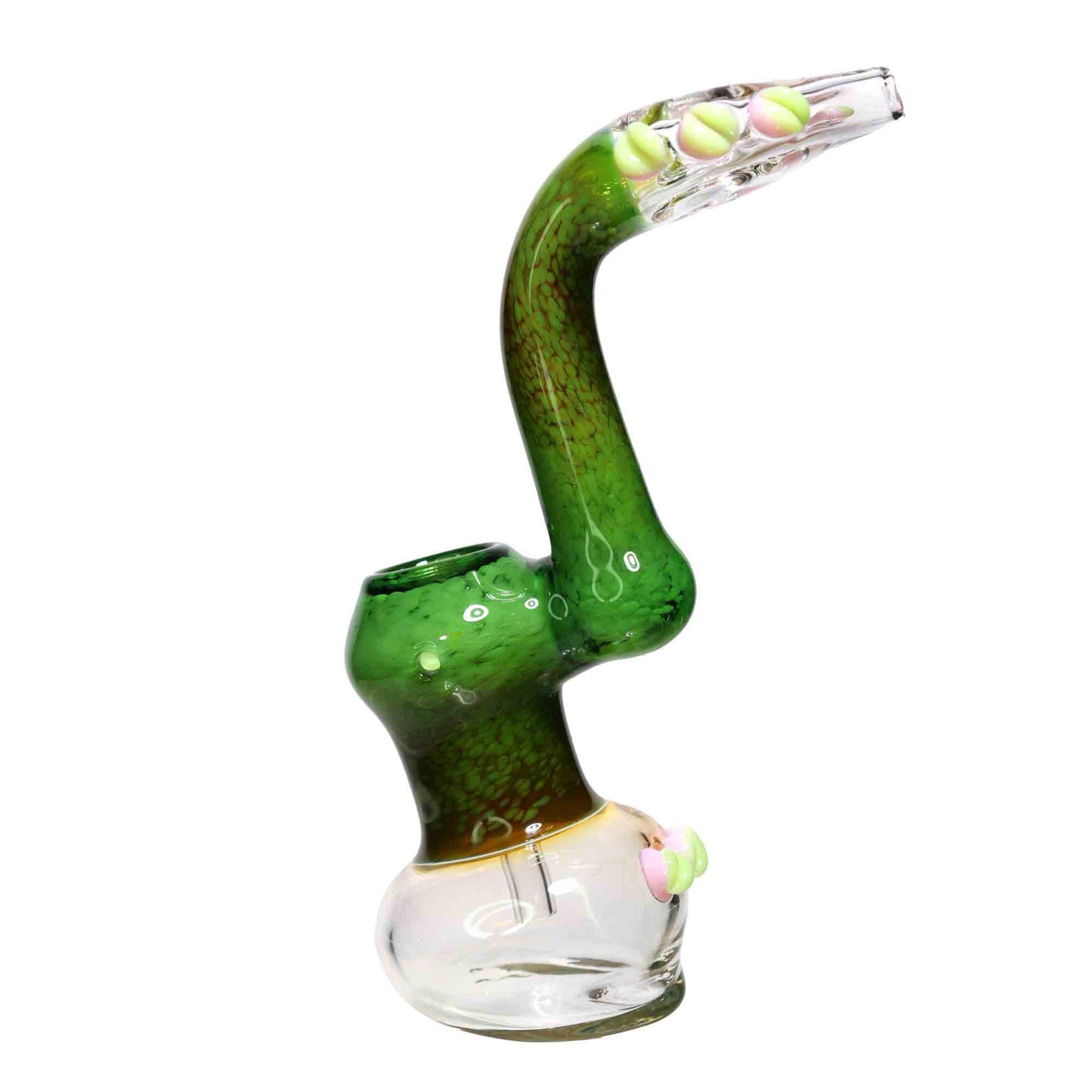 9 in - Exotic Green Dichroic Glass Bubbler