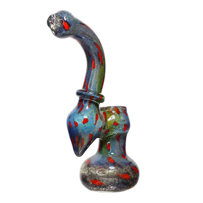 9 in - Blue Colores Polka Dots Glass Bubbler