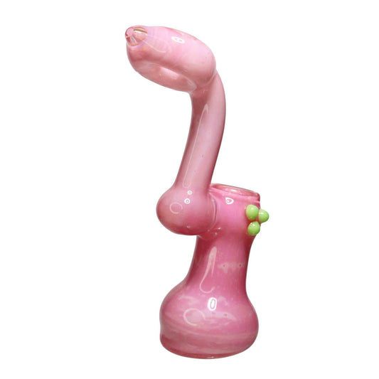 9 in - Purple-Pink Glass Bubbler Ring Up