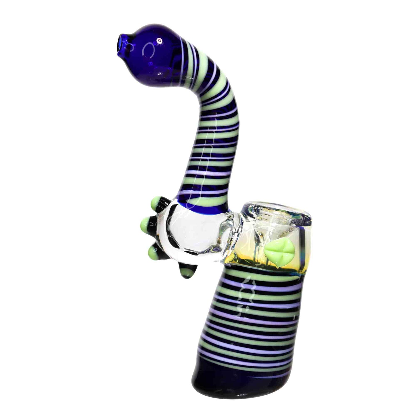 9 in - Clear Bowl Streaky Sweet Glass Bubbler