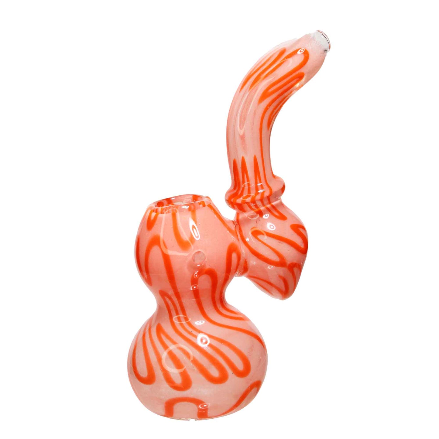 8 in - Twisted Lines Multicolor Glass Bubbler