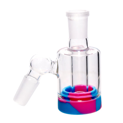 3.5 in - Reclaim Male 45 Degree Multicolor Ash Catcher Silicone Bong 14 mm