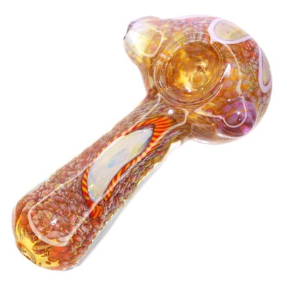 5 in - Fancy Dichroic Multicolor Glass Hand Pipe Spoon