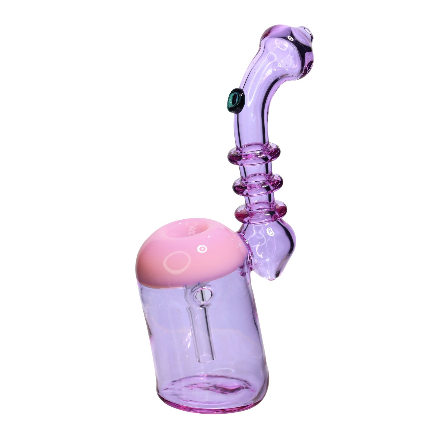 7 in - Purple Triple Ring Bubbler Glass