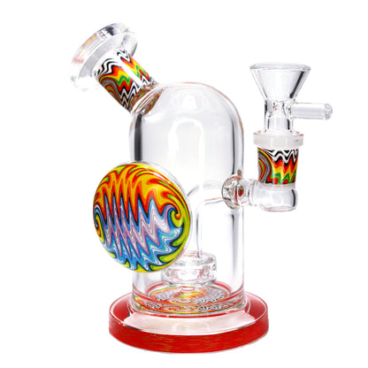 6 in - Mini Clear Wig Wag Pin Bong