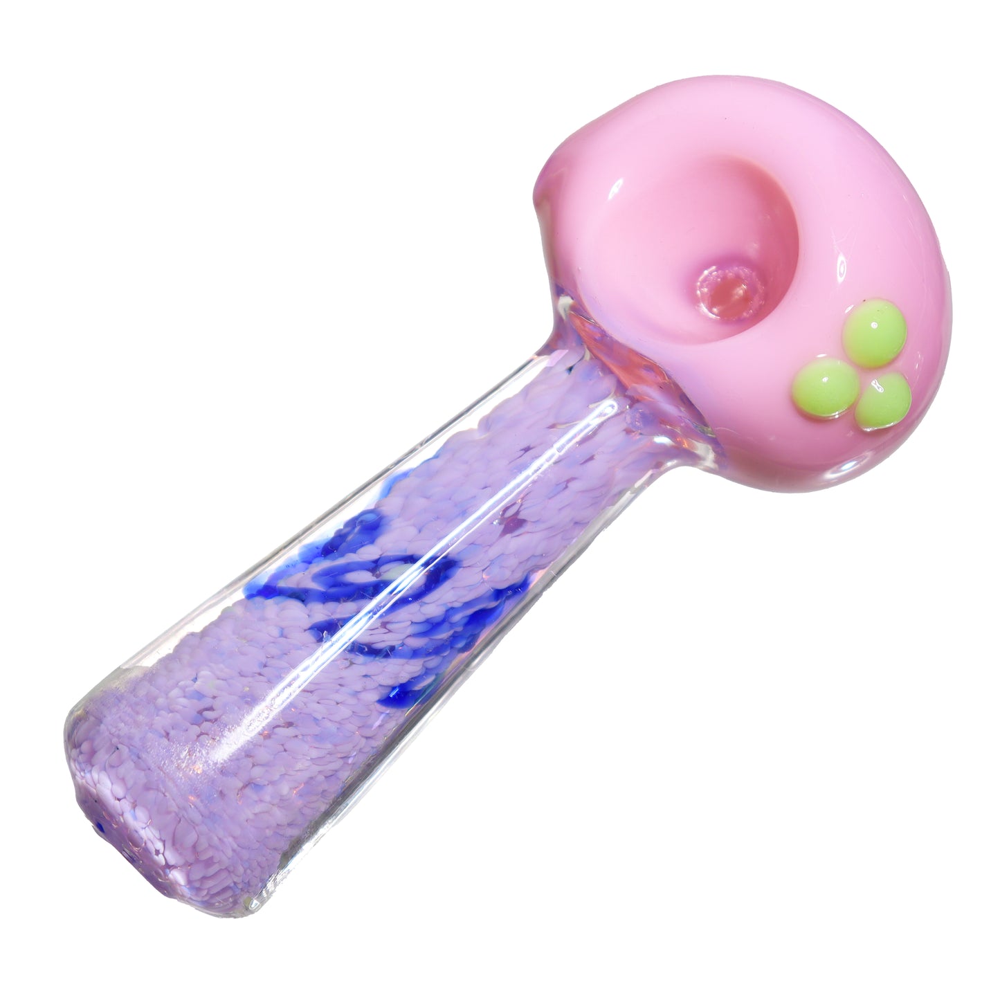 5 in - Fancy Slime Colors Doted Black Sign Hand Pipe Spoon