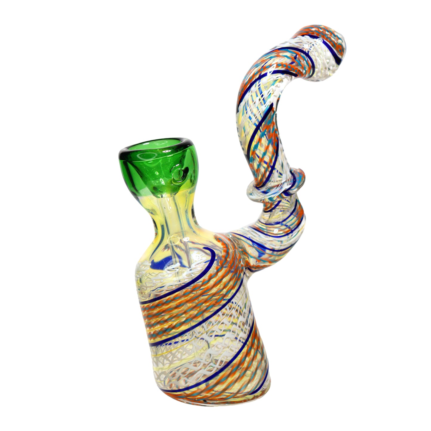 7 in - Twister Tails Multicolor Glass Bubbler