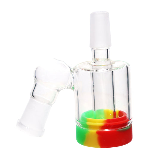 3.5 in - Reclaim Female 45 Degree Multicolor Ash Catcher Silicone Bong 14 mm