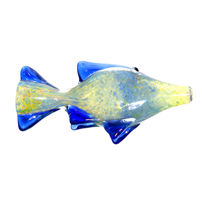 Fancy Blue Fish Glass Chillum