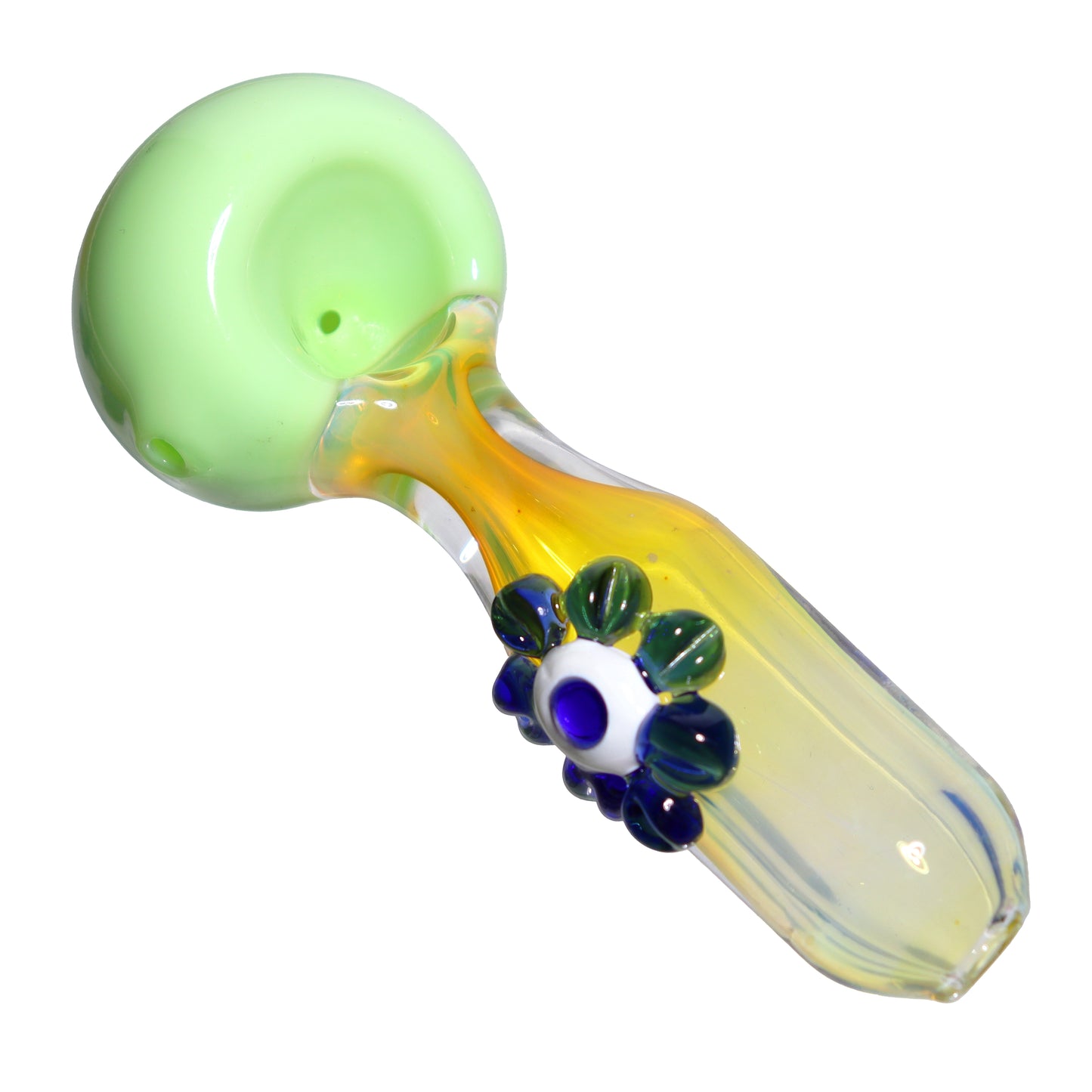 6 in - Sweet Flower Colored Head Hand Pipe Spoon