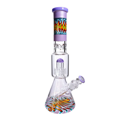 16 in - Beaker Wig Wag Tube Perc Water Pipe Bong