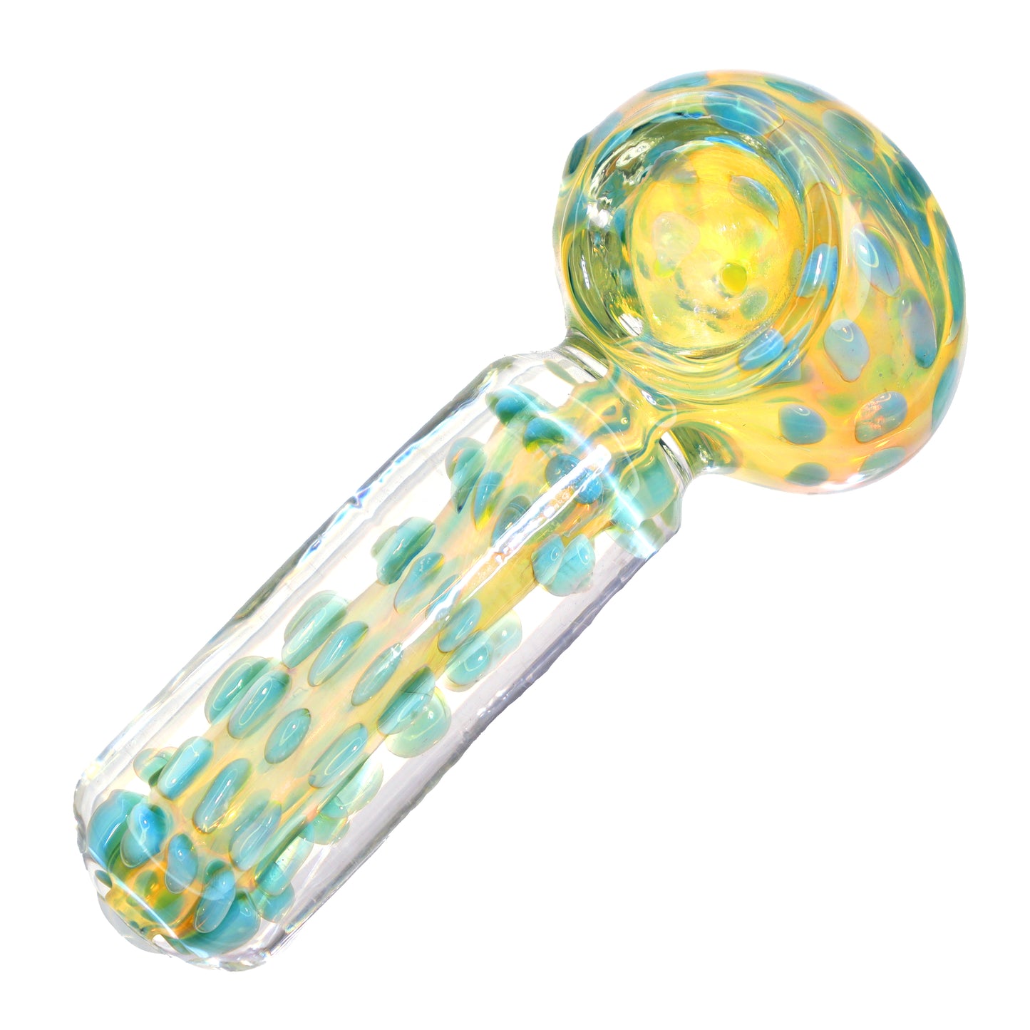 5 in - Snake Dots Clear Body Fancy Hand Pipe Spoon