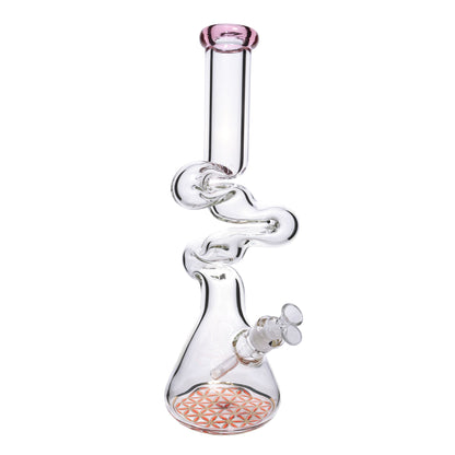 18 in - Fancy Shaped Twisted Beaker Bong 9 mm