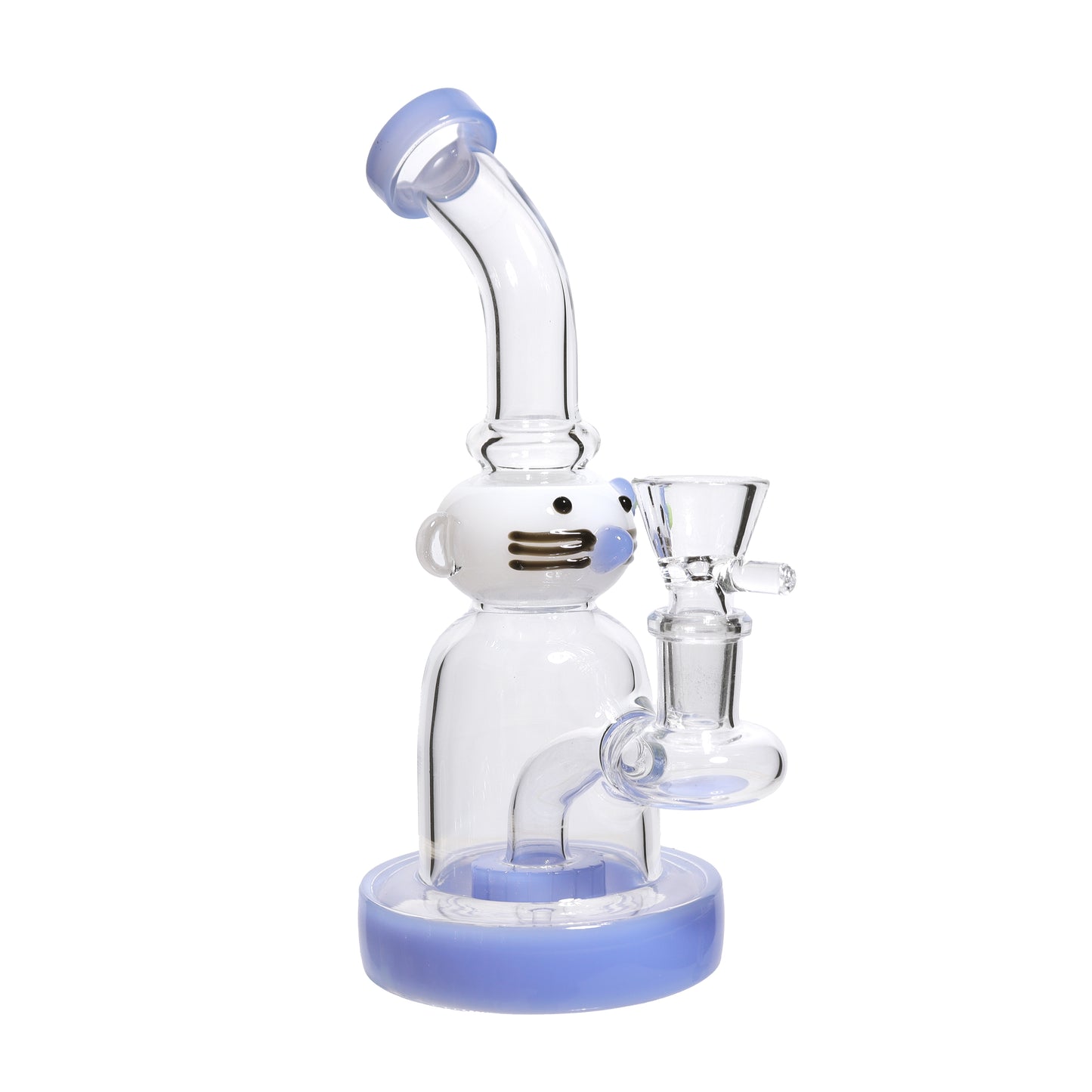 8 in - Kitten Handle Slime Colors Mini Glass Bong