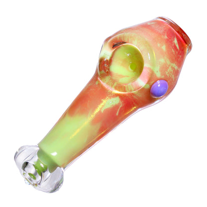 5 in - Fancy Squarely Multicolor Hand Pipe Spoon