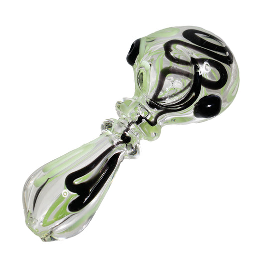 4 in - Black Swirl Slime Colors Spoon Hand Pipe