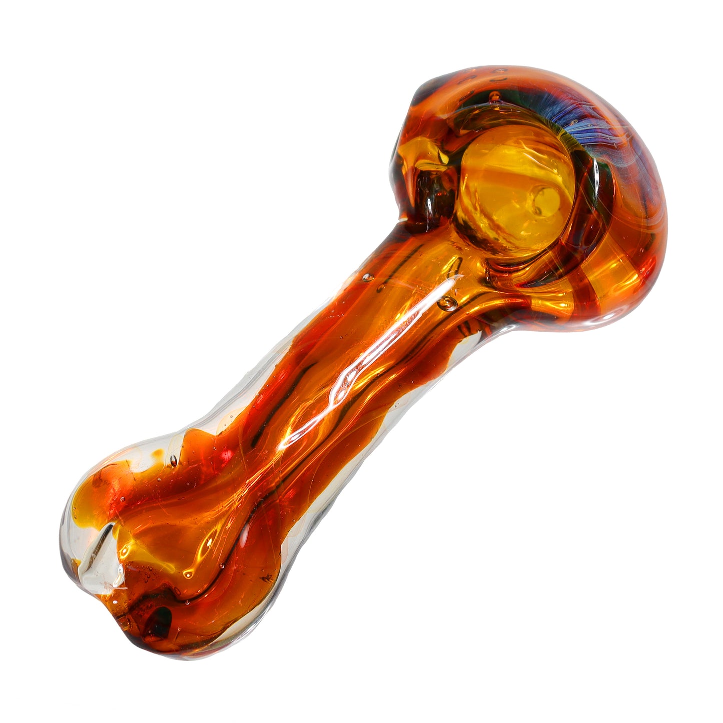 4 in - Golden/Blue Body Spoon Hand Pipe