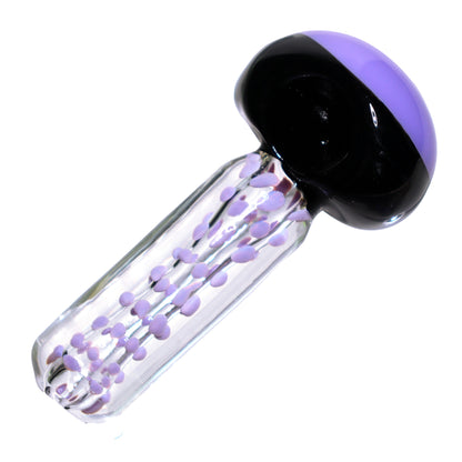 5 in - Cylinder Polka Dots Clear Multicolor Hand Pipe Spoon