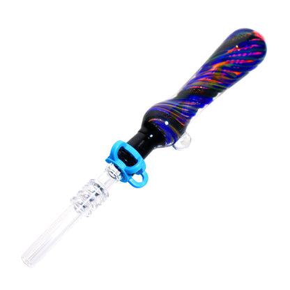 Classic Streaky Multicolor Curvy Glass Nectar Collector