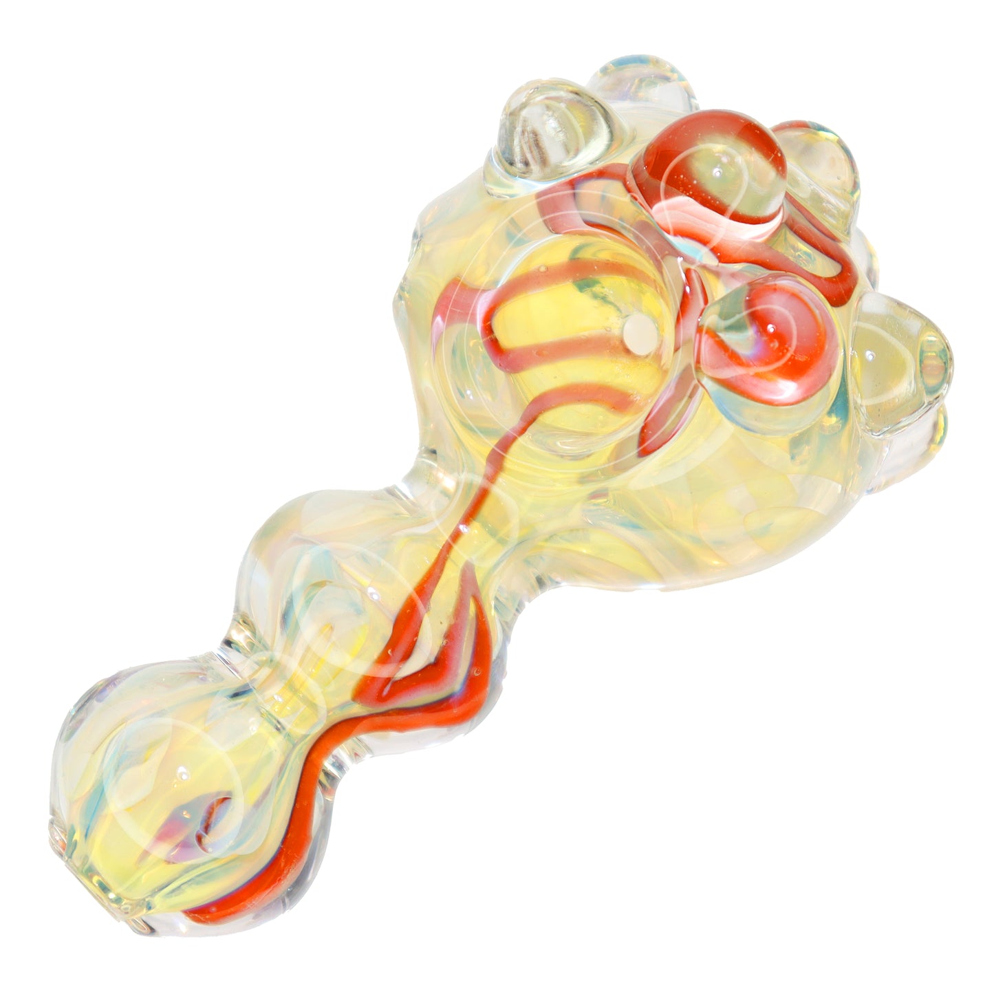 5 in - Yellow Fumed Multiballs Hand Pipe Spoon