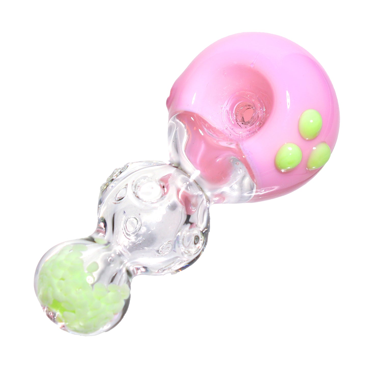 4 in - Cute Curvy Hand Pipe Spoon Head Dots