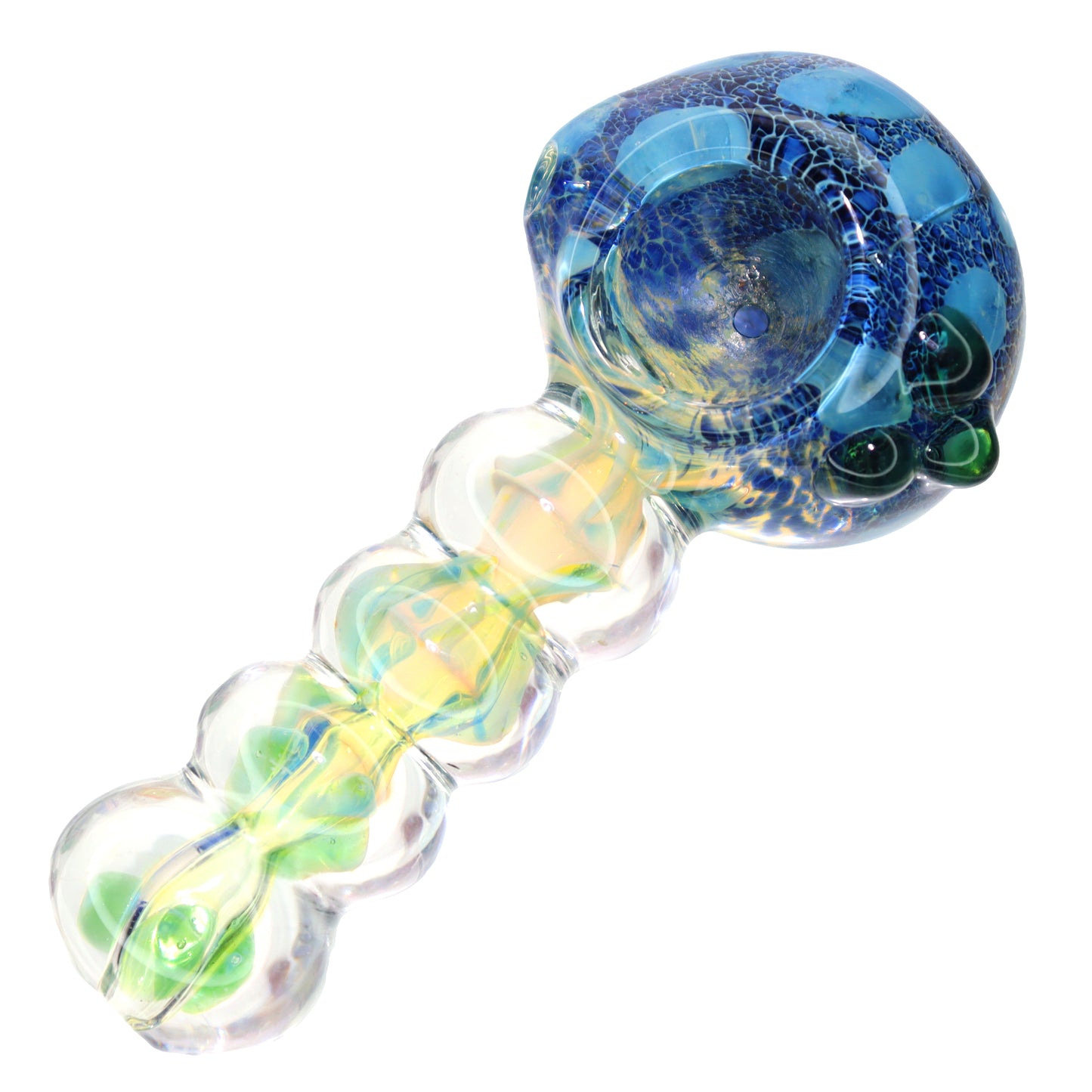 5 in - Balls Handle Multicolor Head Fumed Glass Hand Pipe Spoon