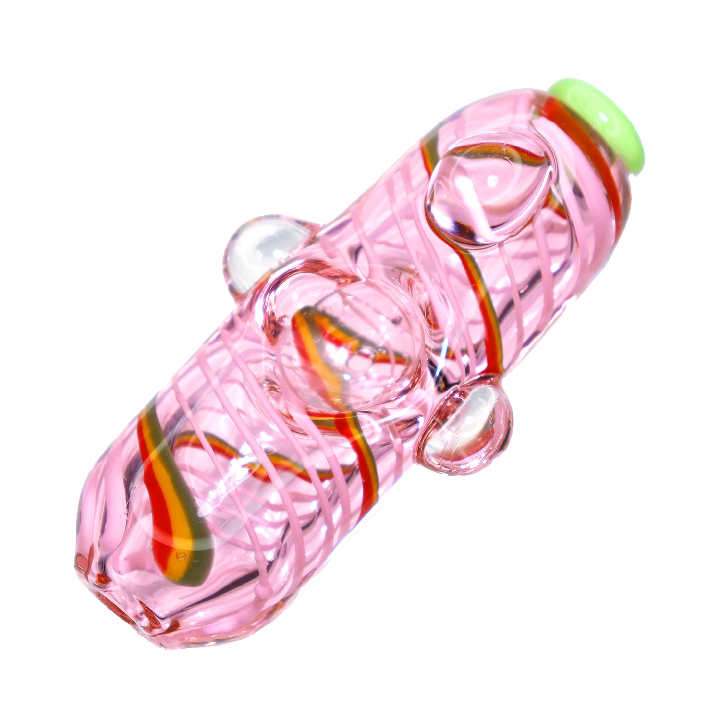 4 in - Pink and Purple Rasta Cylinder Hand Pipe Spoon