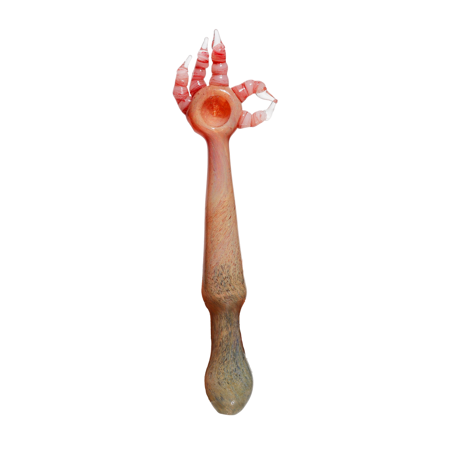 9 in - Creepy Hand Glass Hand Pipe