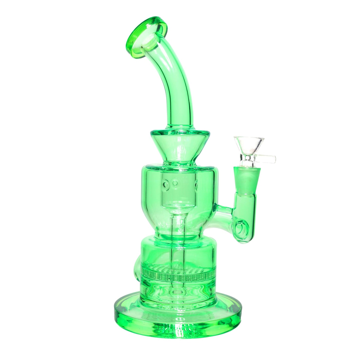 10 in - Honeycomb Neon Shine Glass Recycler