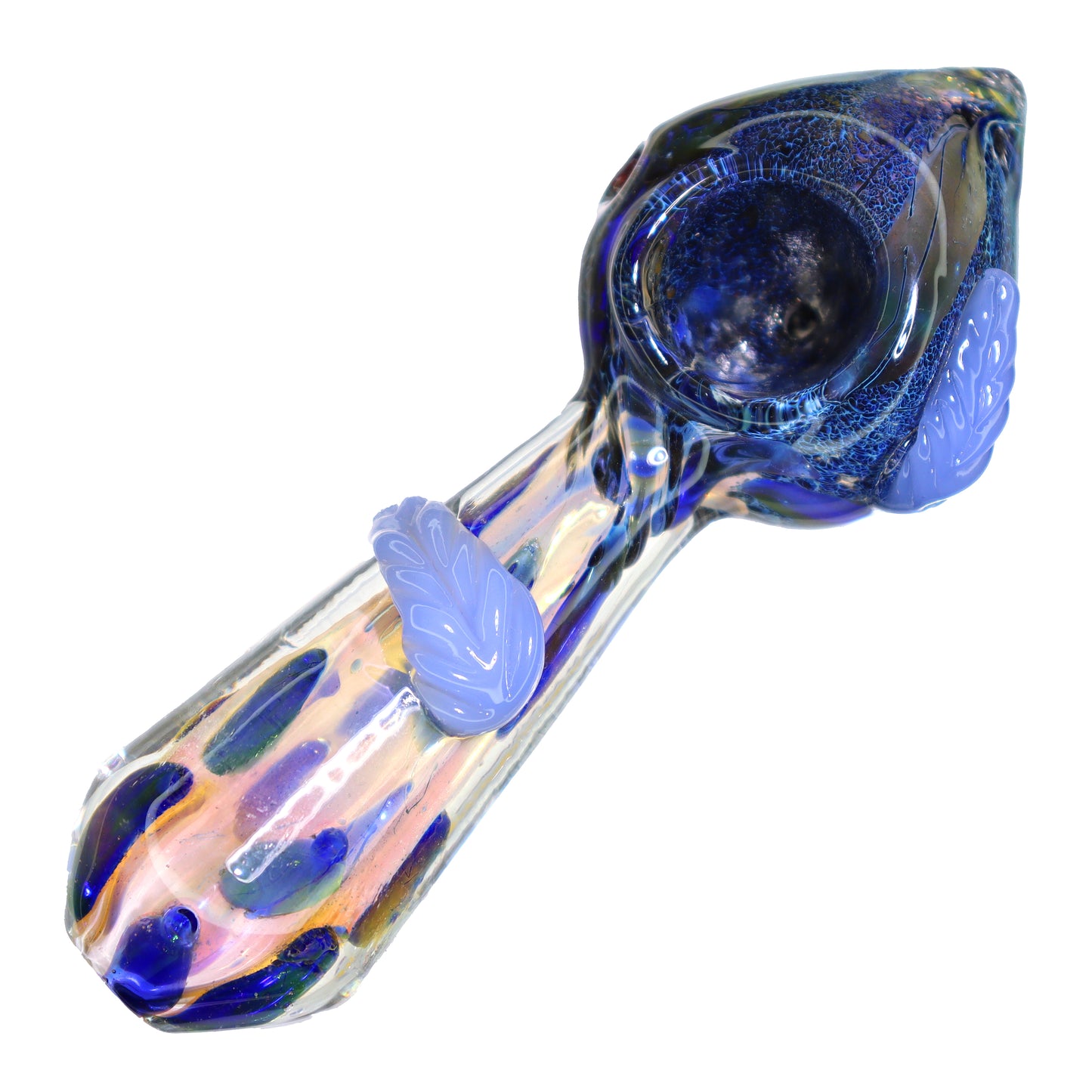 4 in - Fumed Woods and Leaves Hand Pipe Spoon