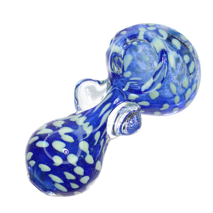 4 in - Mini Curvy Fancy Polka Dots Hand Pipe Spoon