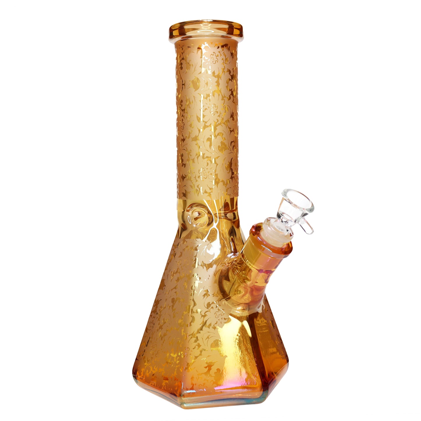 12 in - Frozen Beaker Metallic Shine Glass Bong