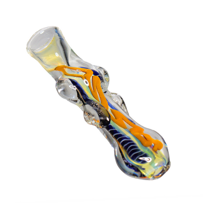 Fancy Multicolor Glass Chillum