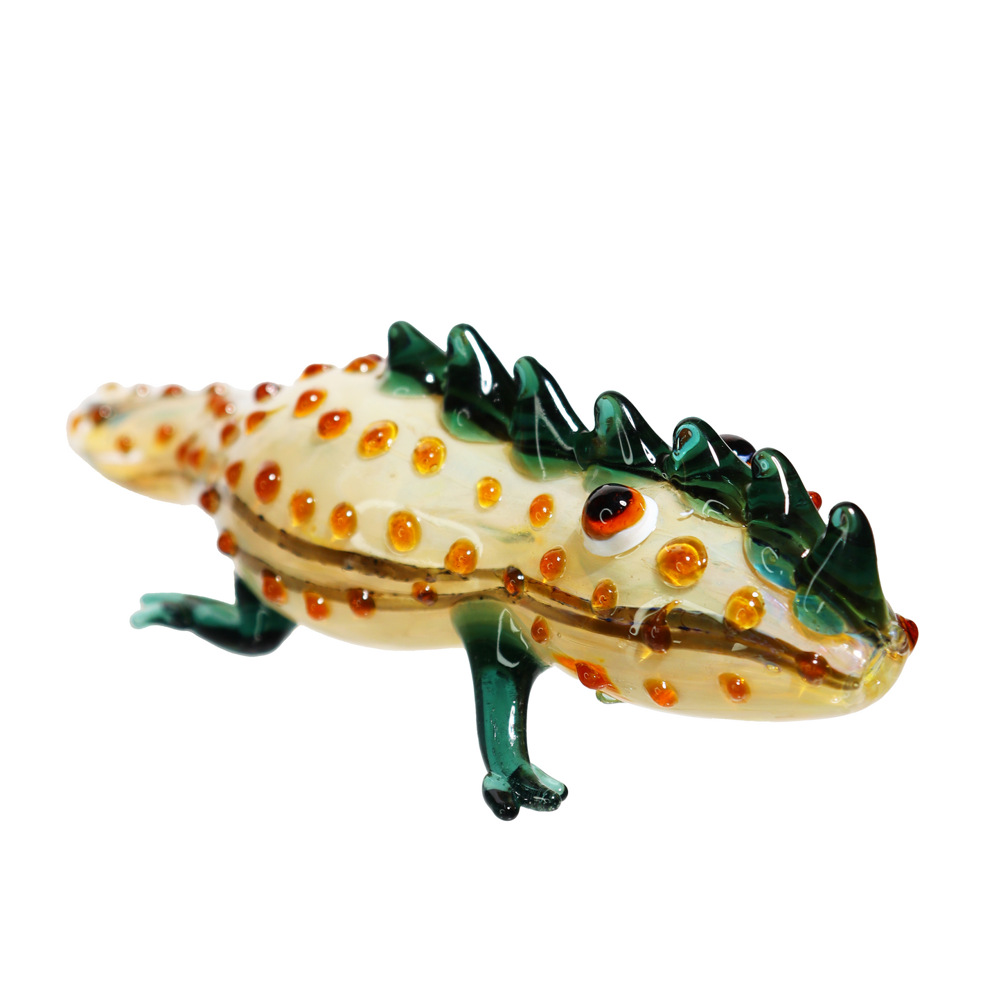 2 in - Fancy Lizard Glass Animal Pipe