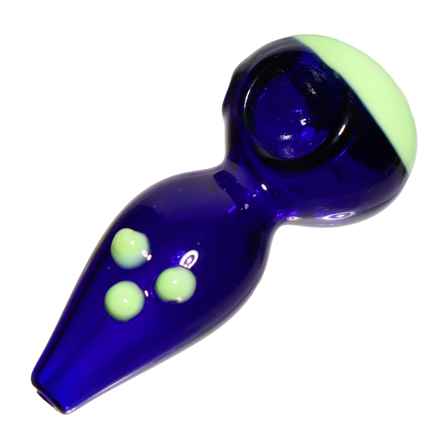 4 in - Curvy Colored Head Dots Spoon Hand Pipe