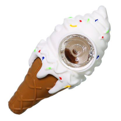 4 in - Ice Cream Baby Silicone Hand Pipe