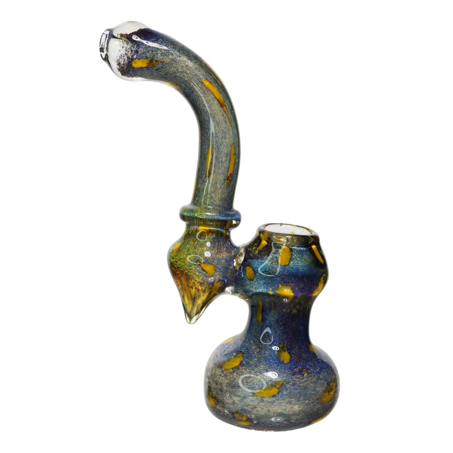 9 in - Blue Colores Polka Dots Glass Bubbler