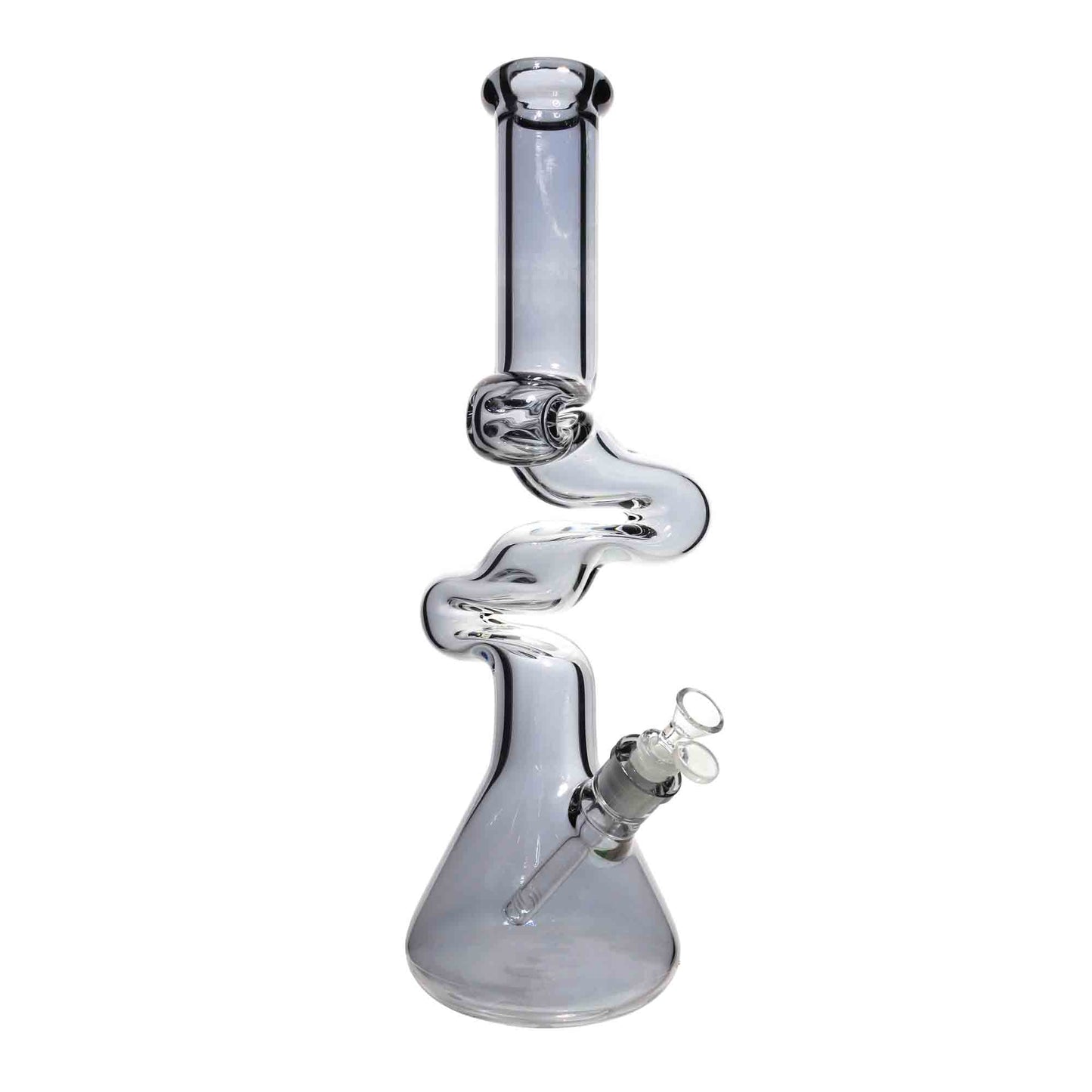 18 in - Fancy Metallic Shine Glass Beaker Bong