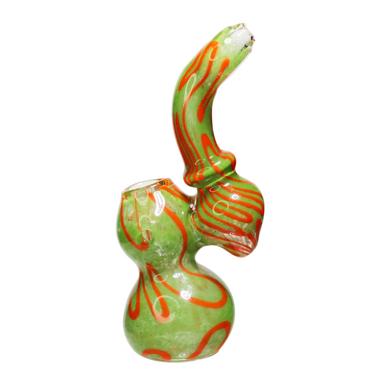 8 in - Twisted Lines Multicolor Glass Bubbler