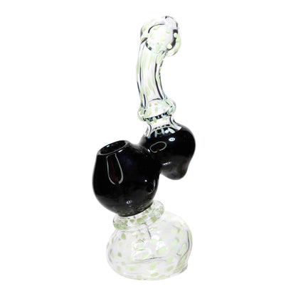 8 in - Clear Polka Dots Color Glass Bubbler