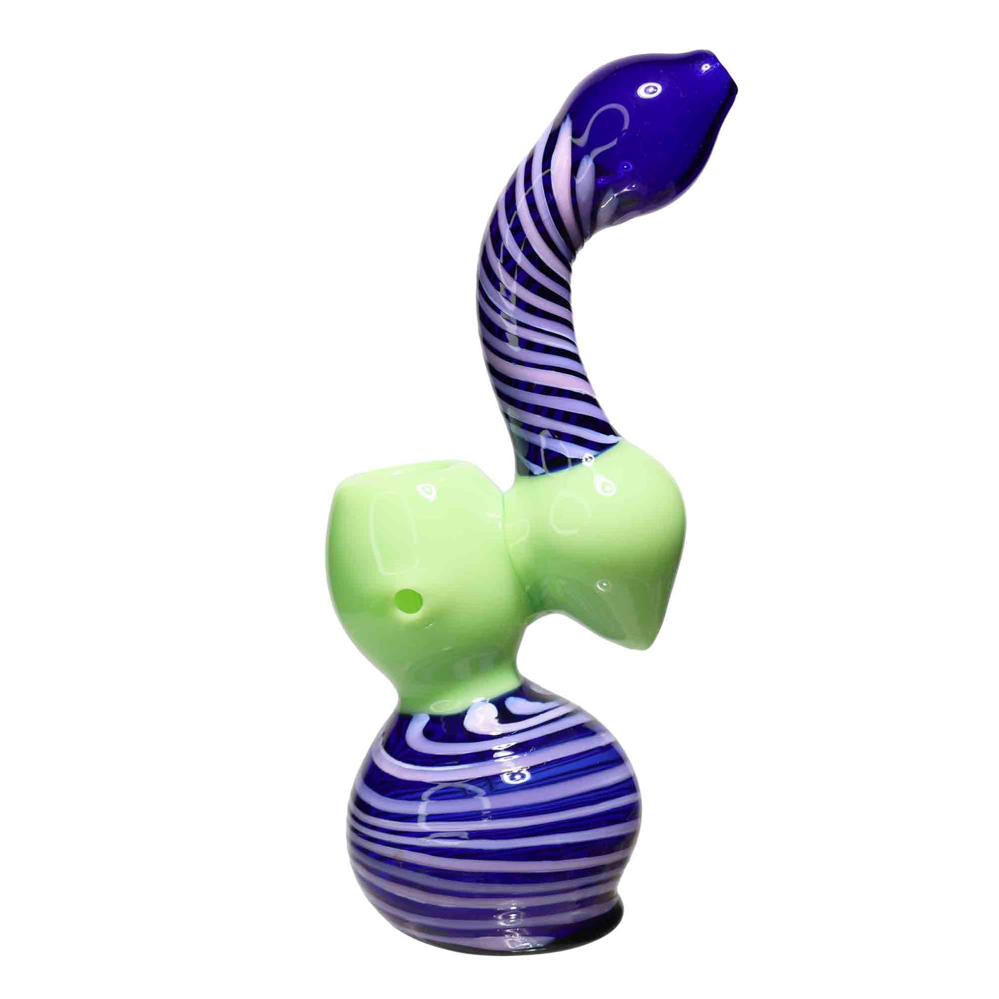 9 in - Slime Colors Twisted Glass Bubbler