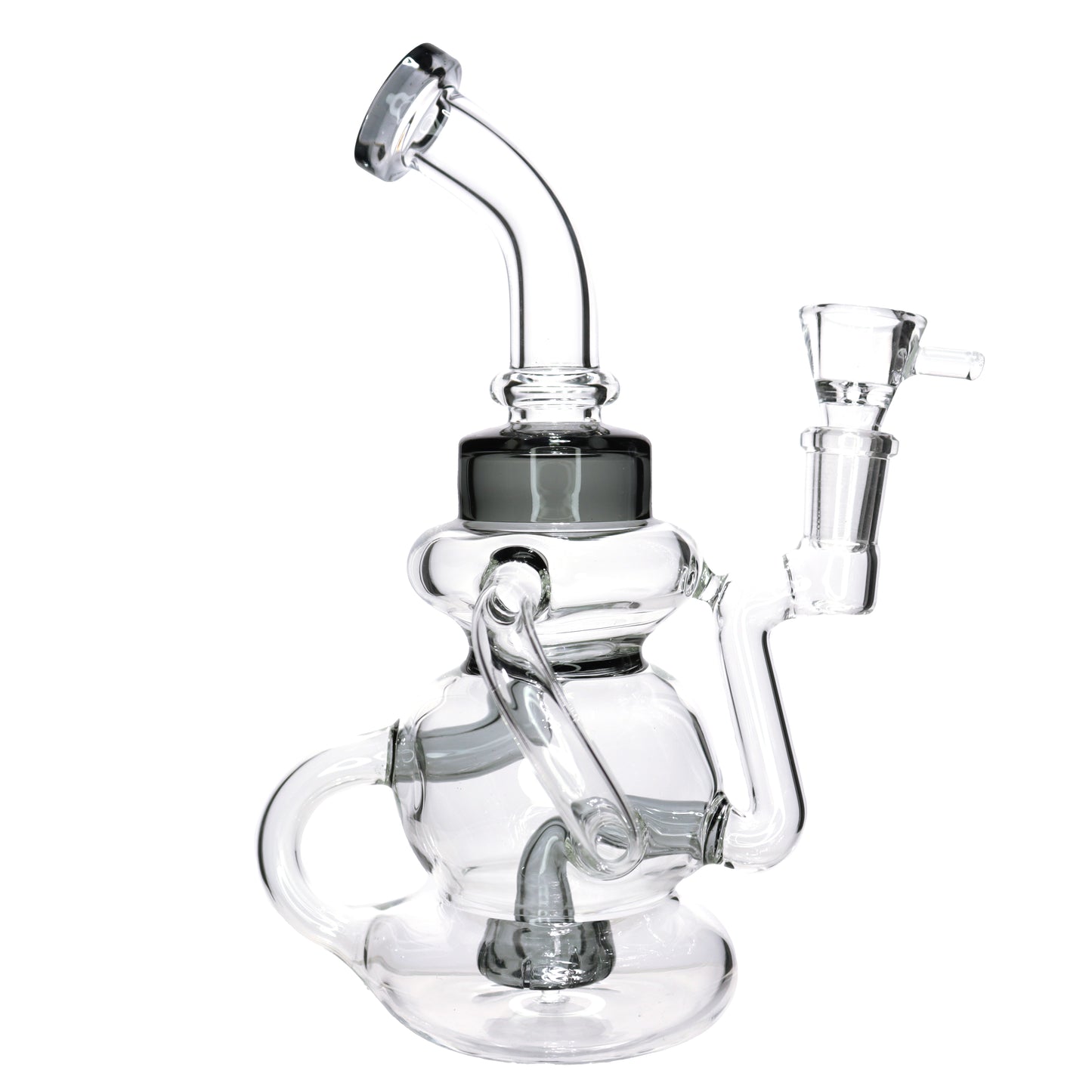 8 in - Recycler Multivalves Curvy Glass Bong